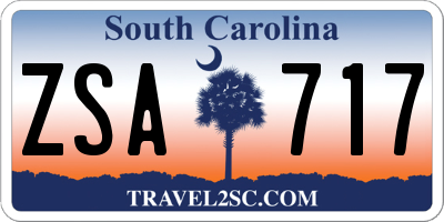 SC license plate ZSA717