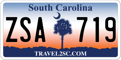 SC license plate ZSA719