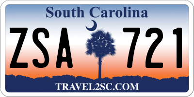 SC license plate ZSA721
