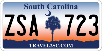 SC license plate ZSA723
