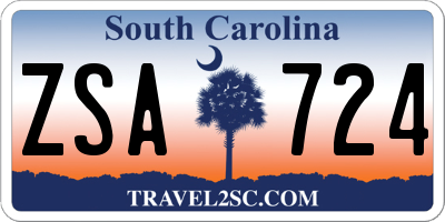SC license plate ZSA724