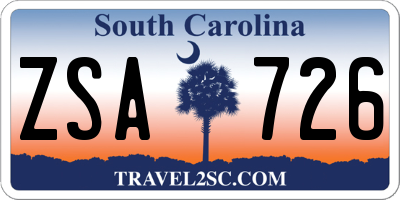 SC license plate ZSA726