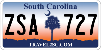 SC license plate ZSA727