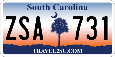 SC license plate ZSA731