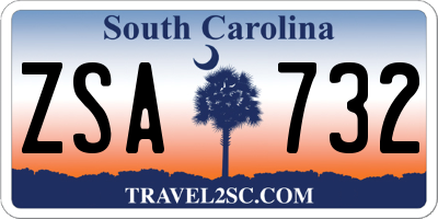 SC license plate ZSA732