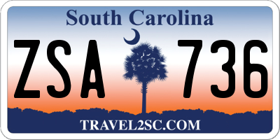 SC license plate ZSA736
