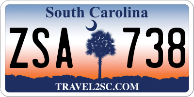 SC license plate ZSA738
