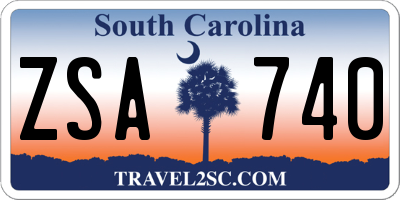 SC license plate ZSA740