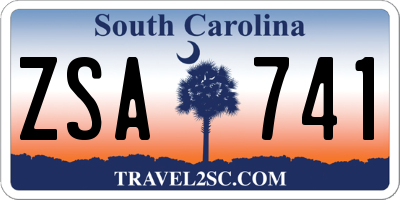 SC license plate ZSA741