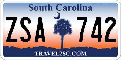 SC license plate ZSA742