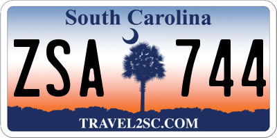 SC license plate ZSA744