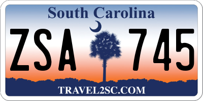 SC license plate ZSA745