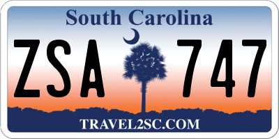 SC license plate ZSA747