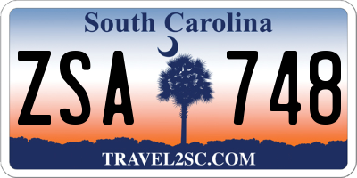 SC license plate ZSA748