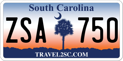 SC license plate ZSA750