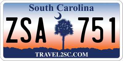 SC license plate ZSA751