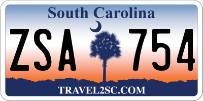 SC license plate ZSA754