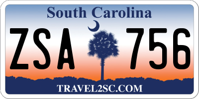 SC license plate ZSA756