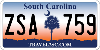SC license plate ZSA759