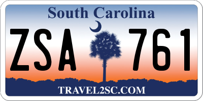 SC license plate ZSA761