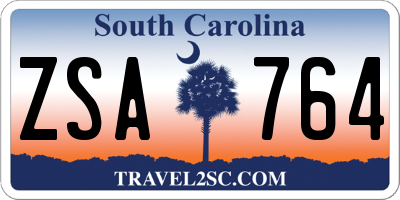 SC license plate ZSA764