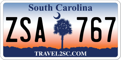 SC license plate ZSA767
