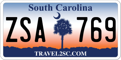 SC license plate ZSA769