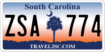 SC license plate ZSA774