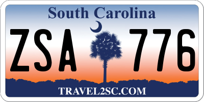 SC license plate ZSA776