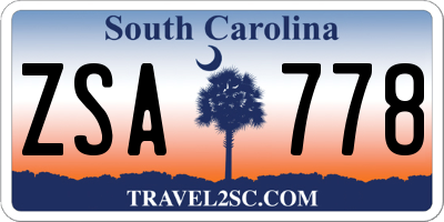 SC license plate ZSA778