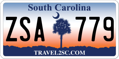 SC license plate ZSA779