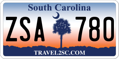 SC license plate ZSA780