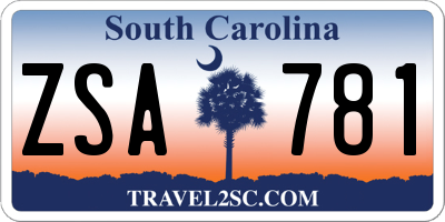 SC license plate ZSA781