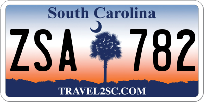 SC license plate ZSA782