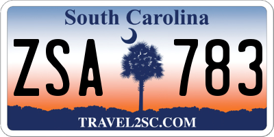 SC license plate ZSA783