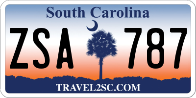 SC license plate ZSA787