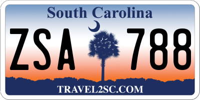 SC license plate ZSA788