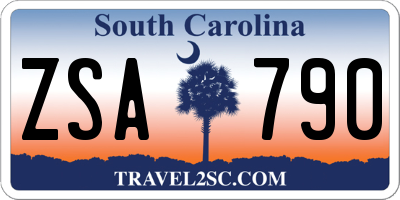 SC license plate ZSA790