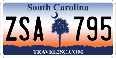 SC license plate ZSA795