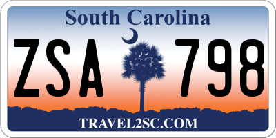 SC license plate ZSA798
