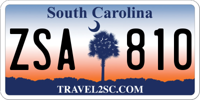 SC license plate ZSA810
