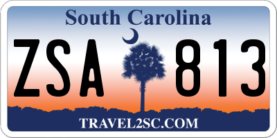 SC license plate ZSA813