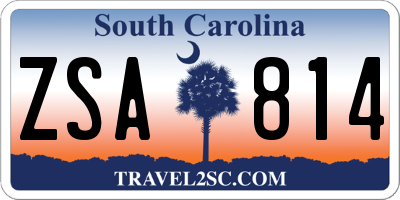 SC license plate ZSA814