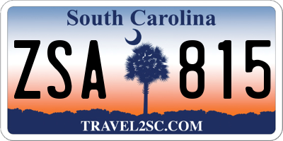 SC license plate ZSA815