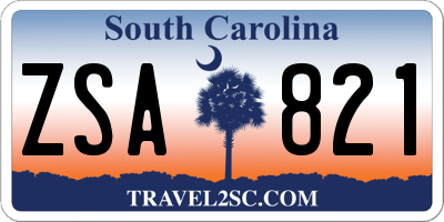 SC license plate ZSA821