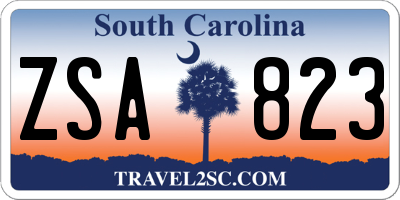 SC license plate ZSA823