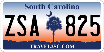 SC license plate ZSA825