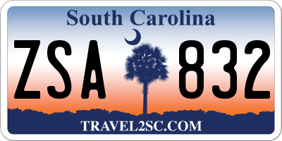 SC license plate ZSA832