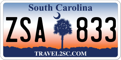 SC license plate ZSA833