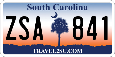 SC license plate ZSA841
